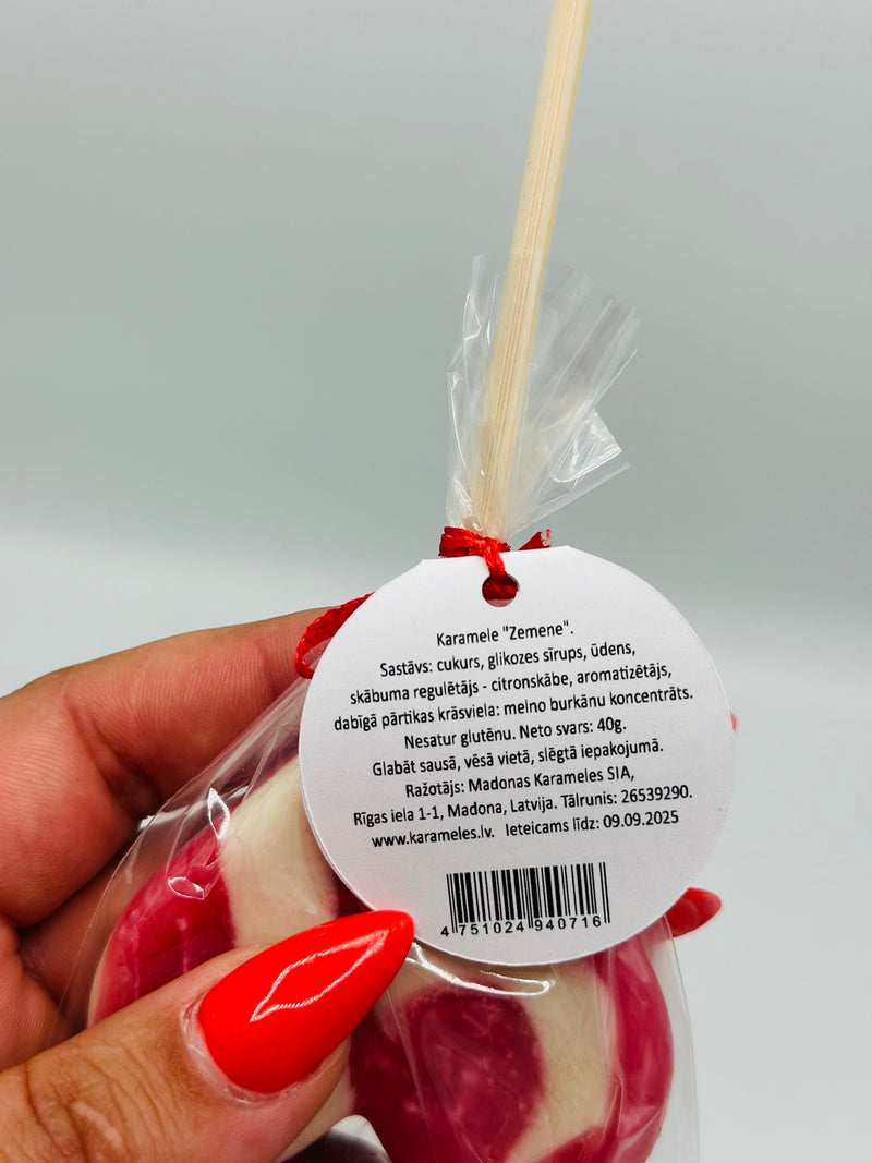 Jarðarberjahjarta sleikjó 