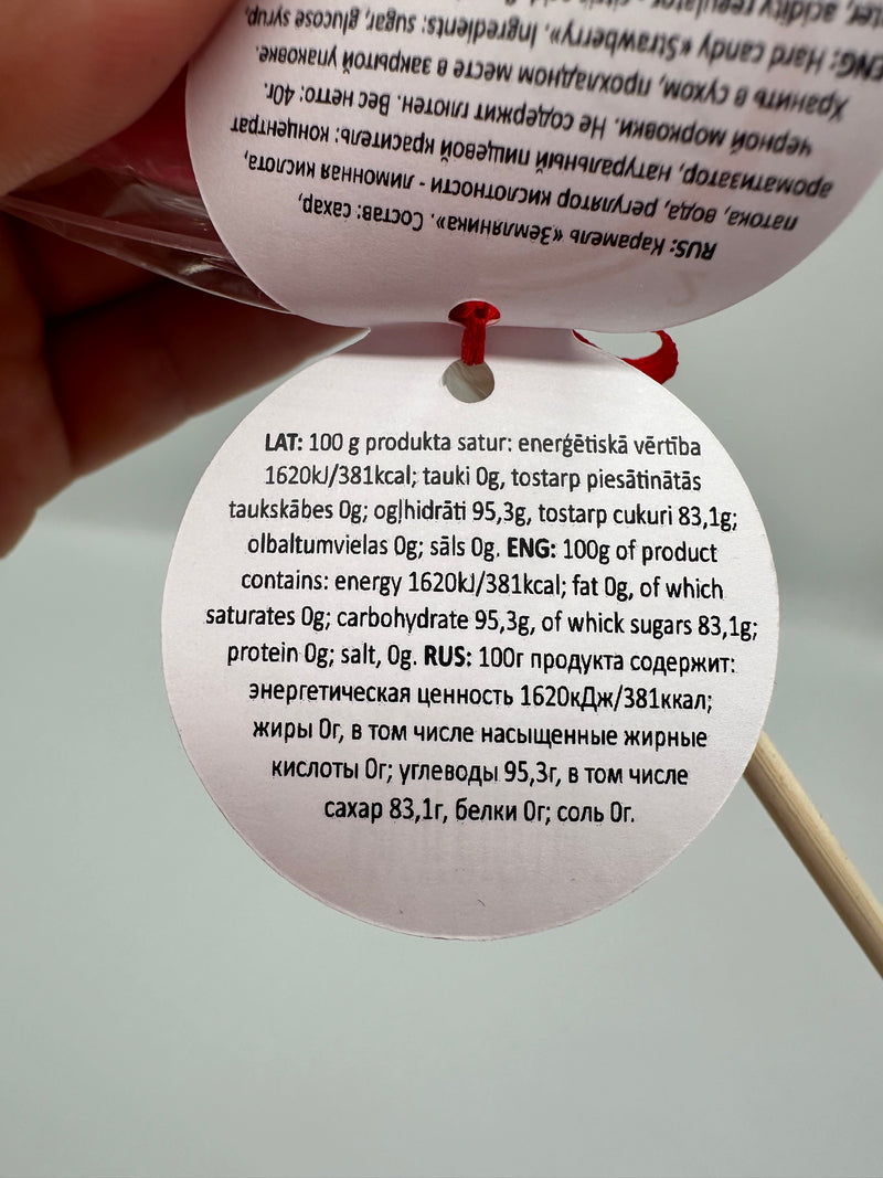 Jarðarberjahjarta sleikjó 